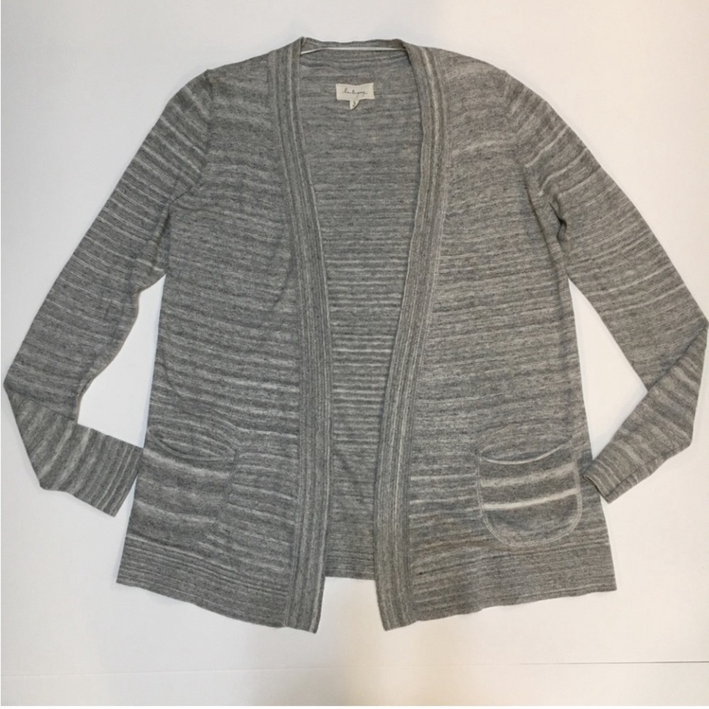 Lou & Grey Heather Gray Open Cardigan Sweater- Sz S